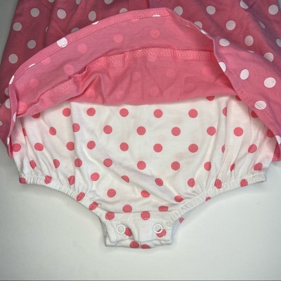 First Impression Pink & White Polka dot Dress 6-9M - Picture 2 of 5